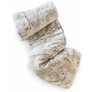 Threshold Faux Fur Comforter 90 x 94 Gray Cream Taupe Reverse